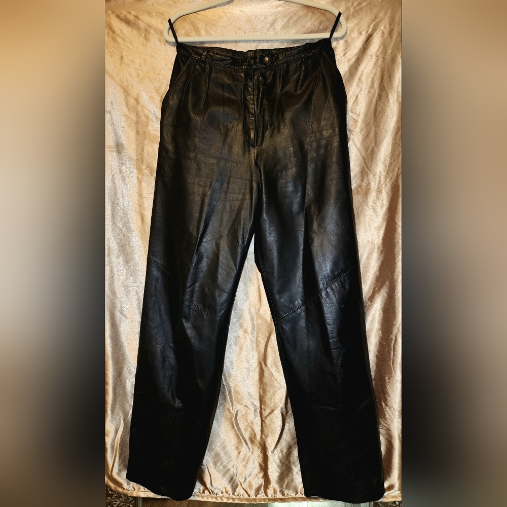 Cedars Black Leather Pants - Picture 3 of 10